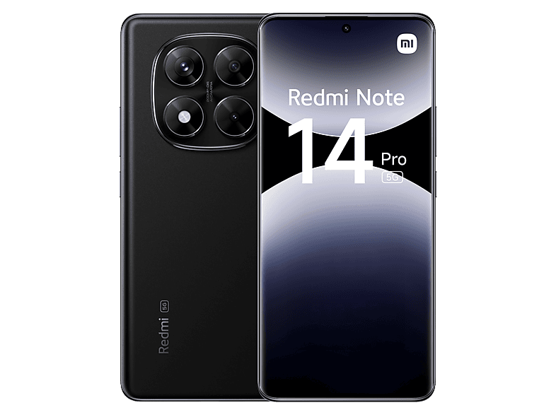 Xiaomi Redmi Note 14 Pro 5G, Negro medianoche, 512 GB, 12 GB RAM, 6.67 AMOLED 1.5K, MediaTek Dimensity 7300-Ultra, 5110 mAh