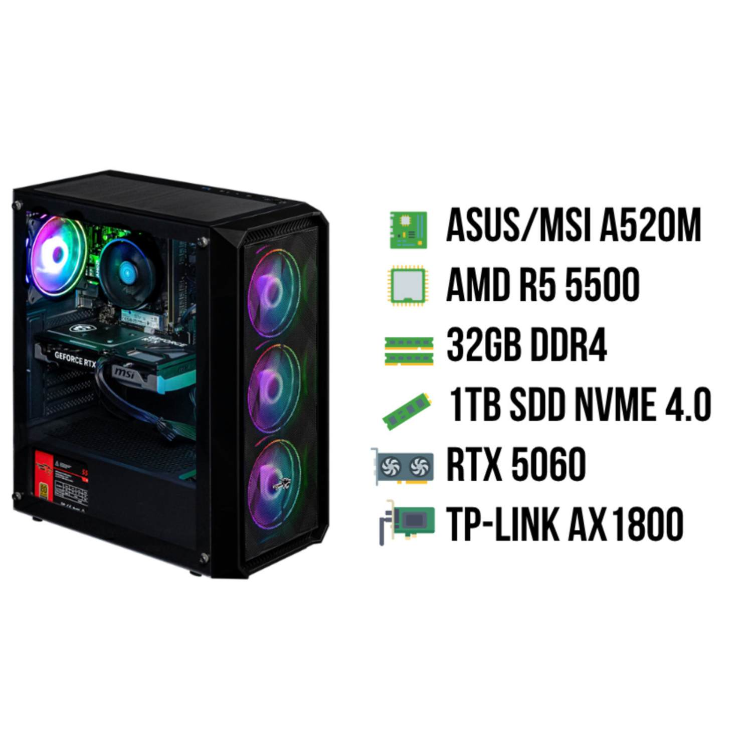 EXTREMEGAMER CLASSIC LEVEL 2 V3 | AMD Ryzen 5 5500 | 32 GB - 1 TB