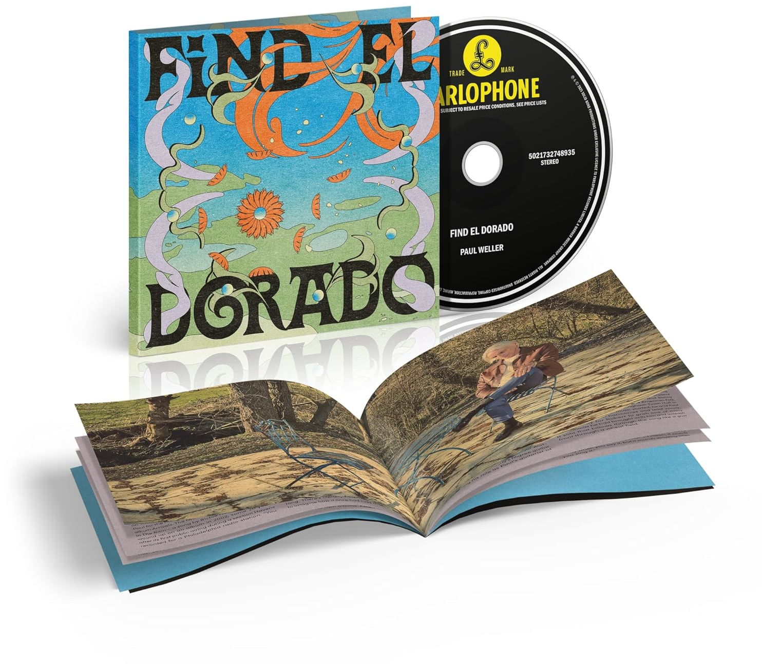 Album borítója a "FIND EL DORADO" címmel és egy CD-vel. Az album színes dizájnnal rendelkezik, a jobb oldalon egy CD-vel.