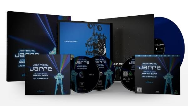 Jean-Michel Jarre termékcsomagja. CD-ket, Blu-ray-t és bakelit lemezt tartalmaz. A műalkotás fény show-t és a művész nevét ábrázolja.