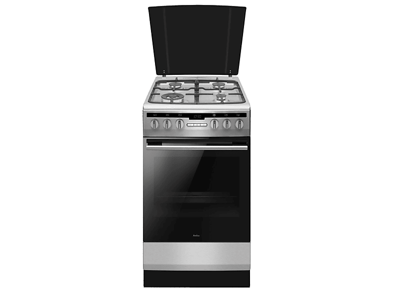 Kuchnia gazowo-elektryczna AMICA 57GED3.31HZpTaDpA(Xx) Pizza Wok Srebrny