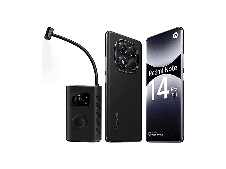 Xiaomi Note14Pro5G+AirCompressor, 256 GB, Midnight Black Smartphone