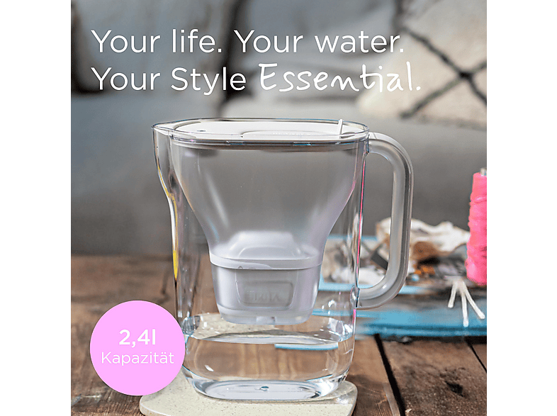 BRITA 140700 STYLE ESSENTIAL Tischwasserfilter, Weiß