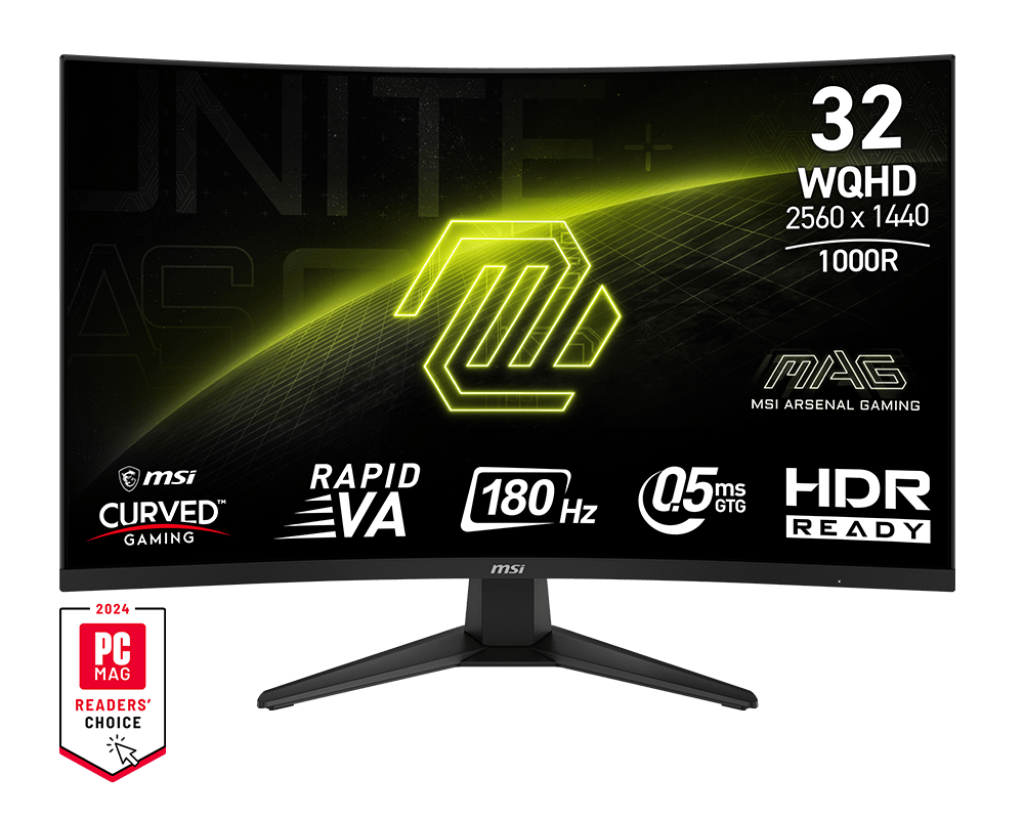 MSI MAG 325CQF 31,5'' Ívelt WQHD 180 Hz 16:9 VA LED Gamer Monitor