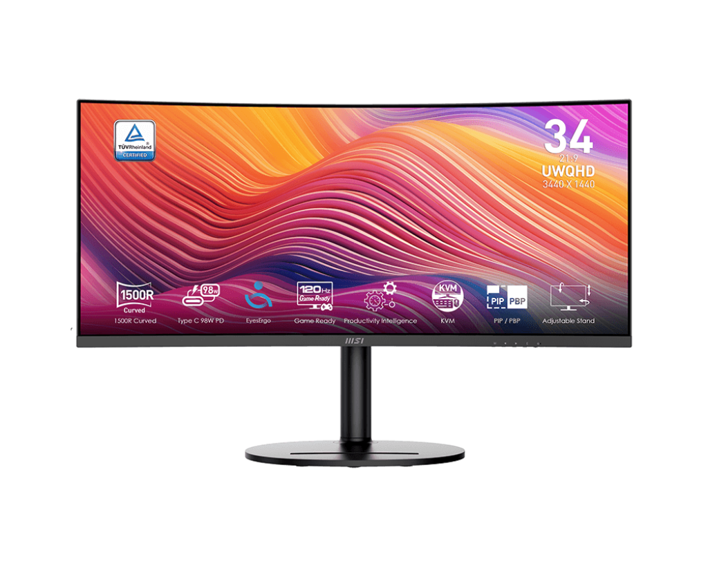 MSI Modern MD342CQP 34'' Ívelt UWQHD 120 Hz 21:9 VA LED Monitor