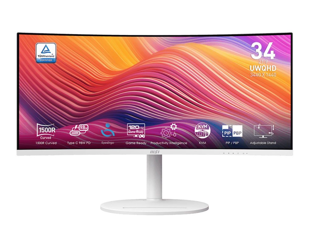 MSI Modern MD342CQPW 34'' Ívelt UWQHD 120 Hz 21:9 VA LED Monitor