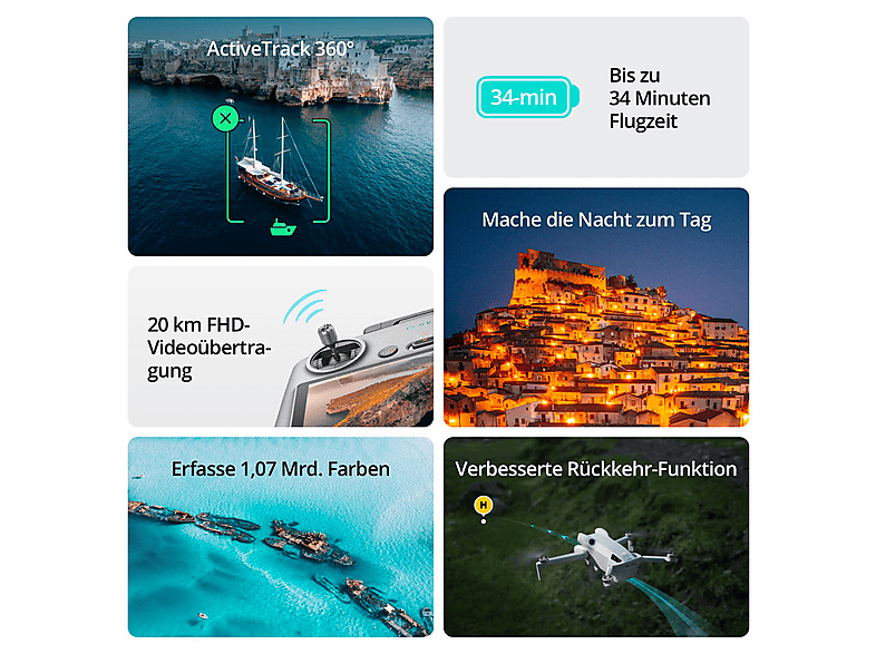 DJI Mini 4 Pro Fly More Combo (DJI RC 2) Mini-Kameradrohne, Grau