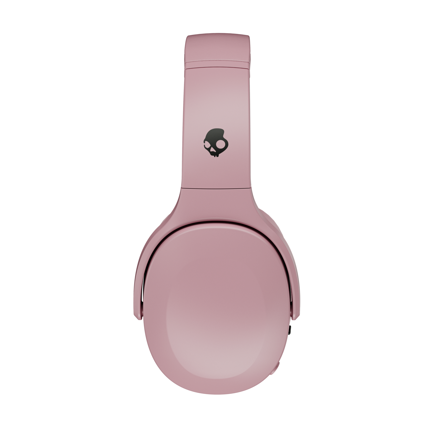 Casque Skullcandy rose sur fond noir. Le casque est centré, affichant le logo de la marque.