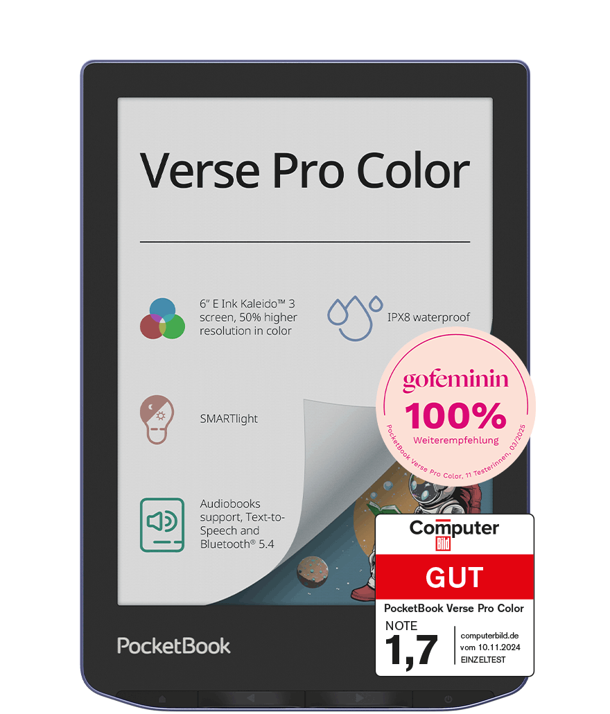 POCKETBOOK Verse Pro Color eBook-Reader, 16 GB, Lavender Dream