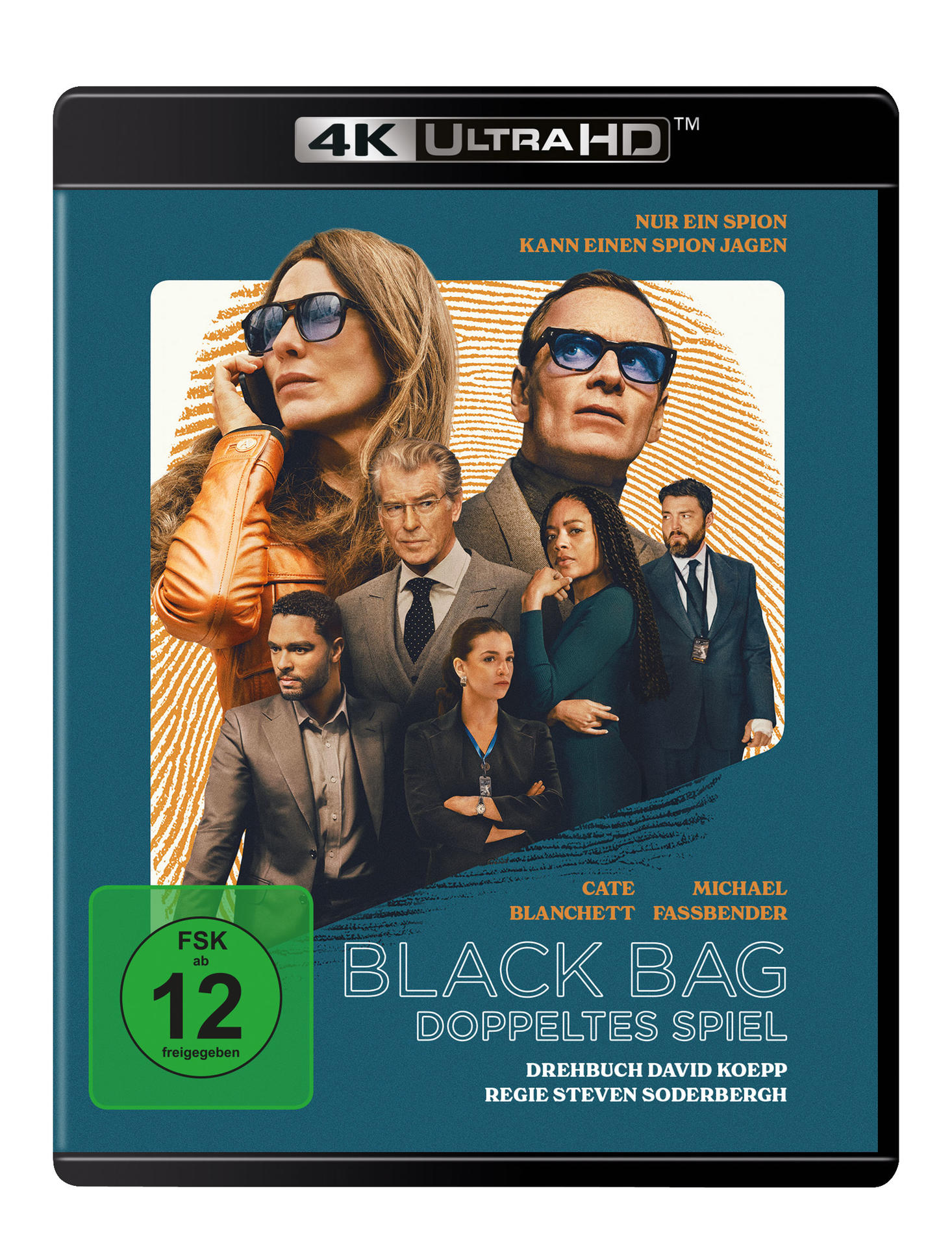 Filmplakat mit Schauspielern, Titel 'Black Bag' und FSK 12 Logo.