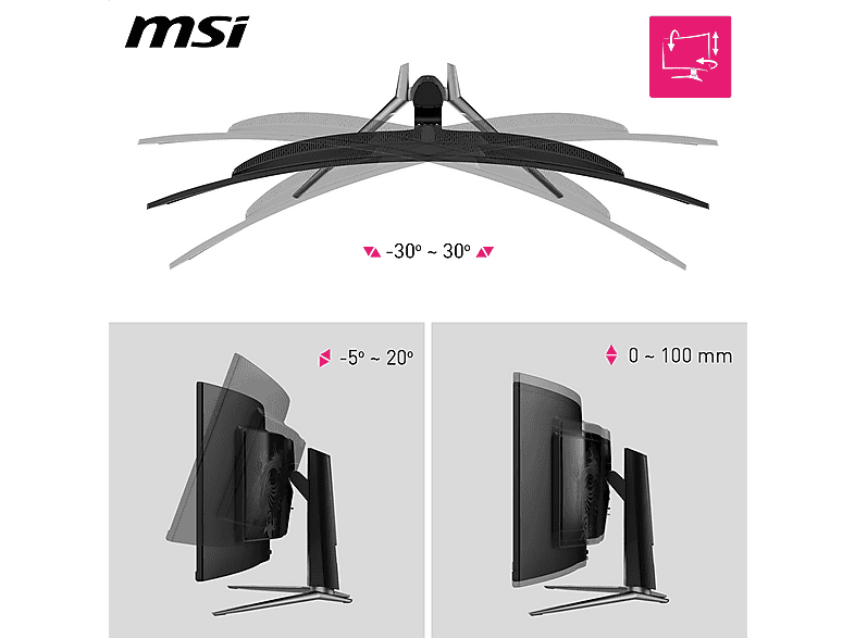 Thumbnail - MSI 491CQPXDE 49 Zoll DQHD Gaming Monitor 0,03 ms Reaktionszeit 240 Hz