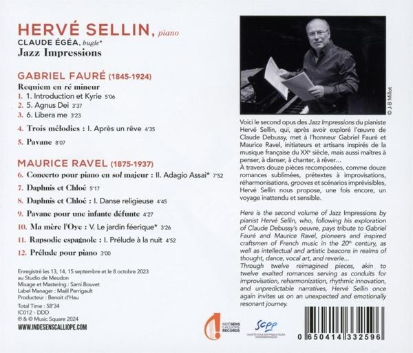 Albumcover mit Text, der Musikstücke auflistet, einem Foto eines Mannes und einem Logo.