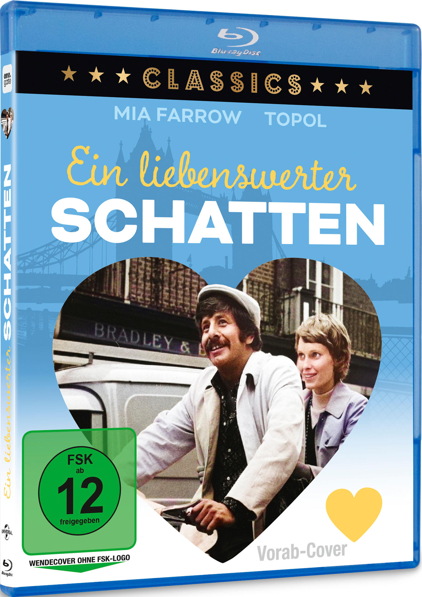 Blu-ray-Cover. Es zeigt zwei Personen, einen Mann und eine Frau. Der Filmtitel lautet 'Ein liebenswerter Schatten'.