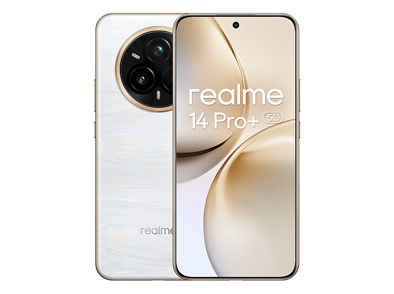 realme 14 Pro+, Blanco, 512 GB, 12 GB RAM, 6.83 Curva cuádruple sin biseles, Qualcomm Snapdragon® 7s de 3.ª generación, 6000 mAh