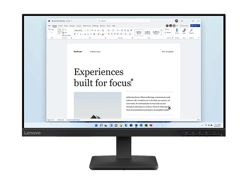 Monitor LENOVO L24-4e 23.8" 1920x1080px IPS 100Hz 4 ms