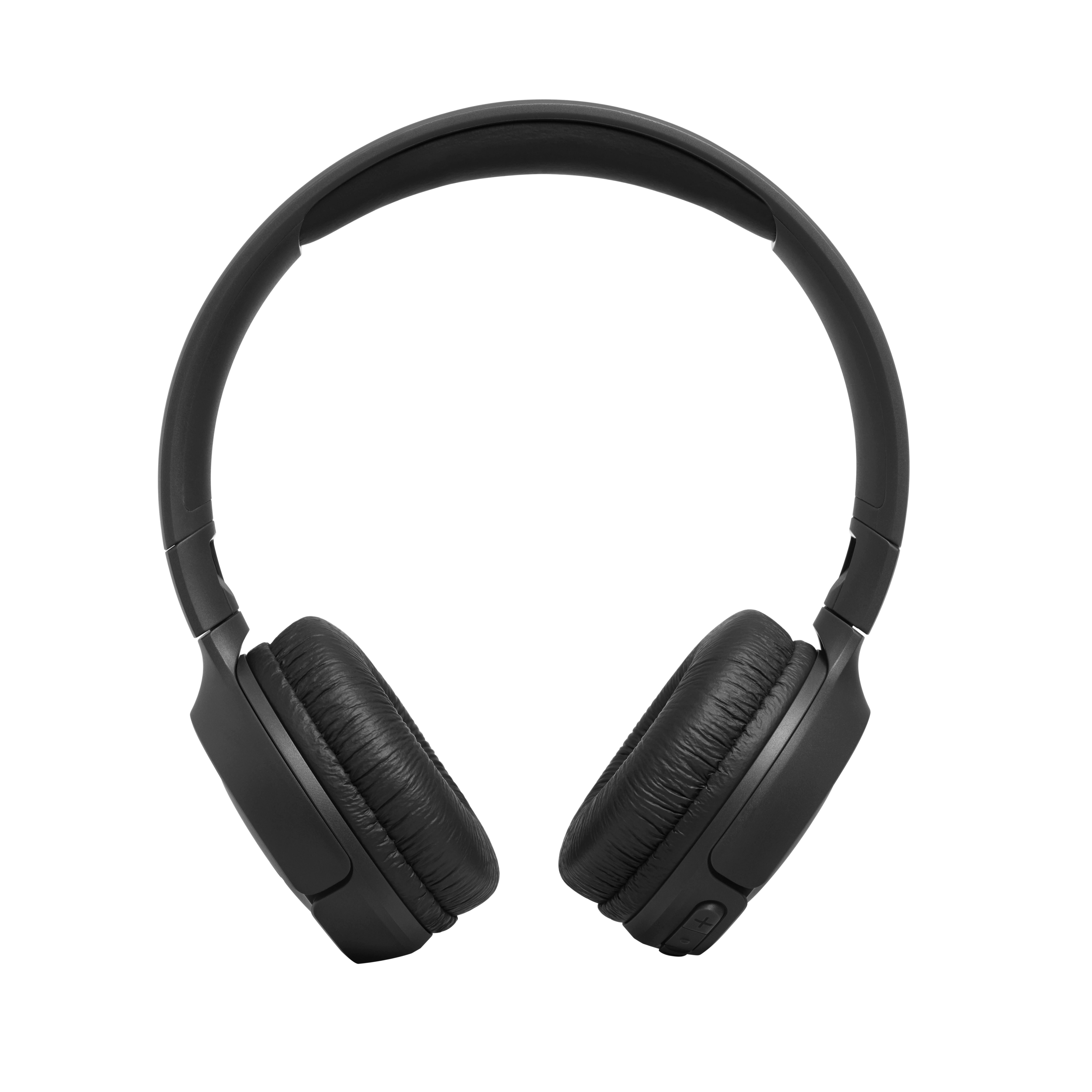 Schwarze Kopfhörer auf weißem Hintergrund. Die Kopfhörer sind im Over-Ear-Stil gehalten.