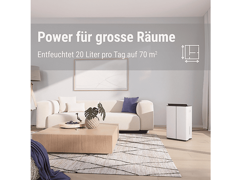 Stadler Form Lukas Luftentfeuchter Weiß (260 Watt, Entfeuchterleistung: 20 l/d, 70 m²) — Foto 2 von 5