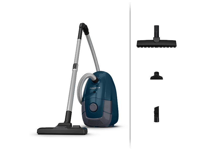 Rowenta Power XXL Parkett RO3126 Bodenstaubsauger mit Beutel (69 dB(A), maximale Leistung: 900 Watt, Dunkelblau)