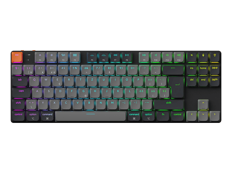 KEYCHRON K1 QMK v6 Red Switch (CH) Wireless, Gaming-Tastatur, Mechanisch, Bluetooth 5.2/Kabelgebunden, Schwarz