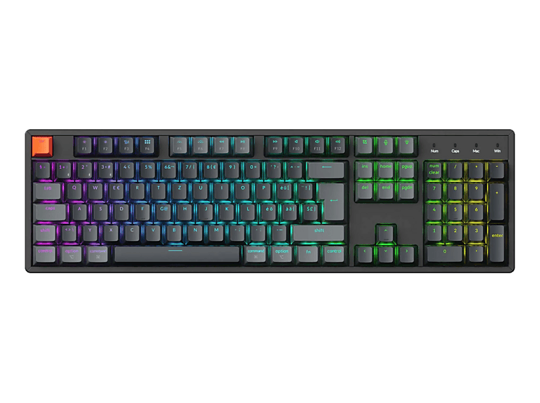 KEYCHRON K10 QMK v2 Banana Switch (CH) Wireless, Gaming-Tastatur, Mechanisch, Bluetooth 5.2/Kabelgebunden, Schwarz