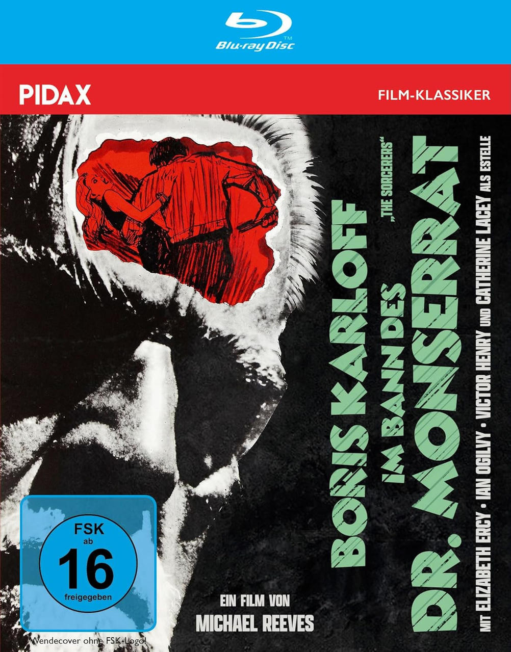 Filmcover. Rote Figur auf schwarz-weißem Hintergrund. Blu-ray Disc Logo oben. Text enthält Schauspieler und Filmtitel.