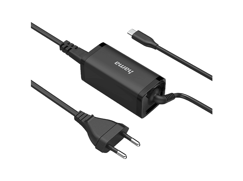 Thumbnail - HAMA USB-C Notebook-Netzteil Universal, 5 - 20 Volt 45 W, Schwarz