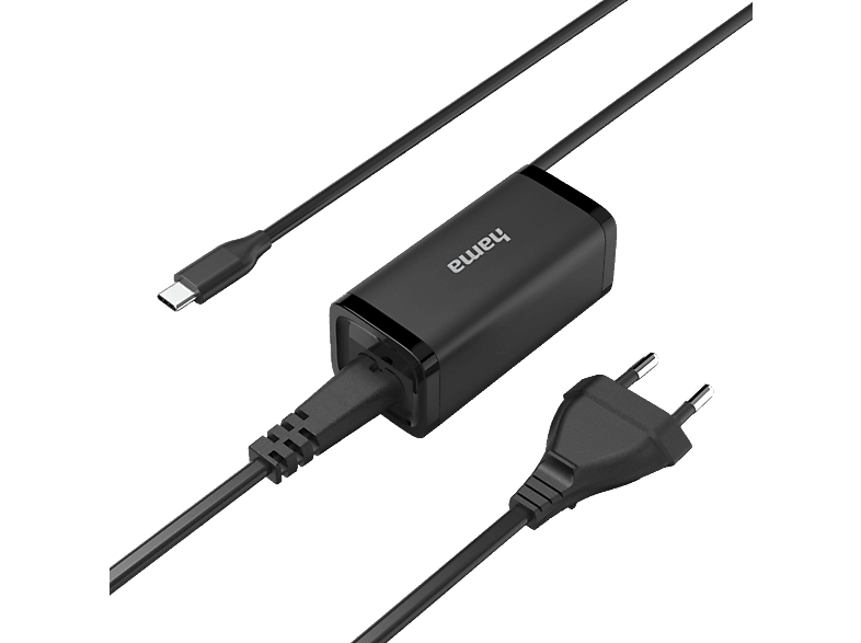Thumbnail - HAMA USB-C Notebook-Netzteil Universal, 5 - 20 Volt 45 W, Schwarz