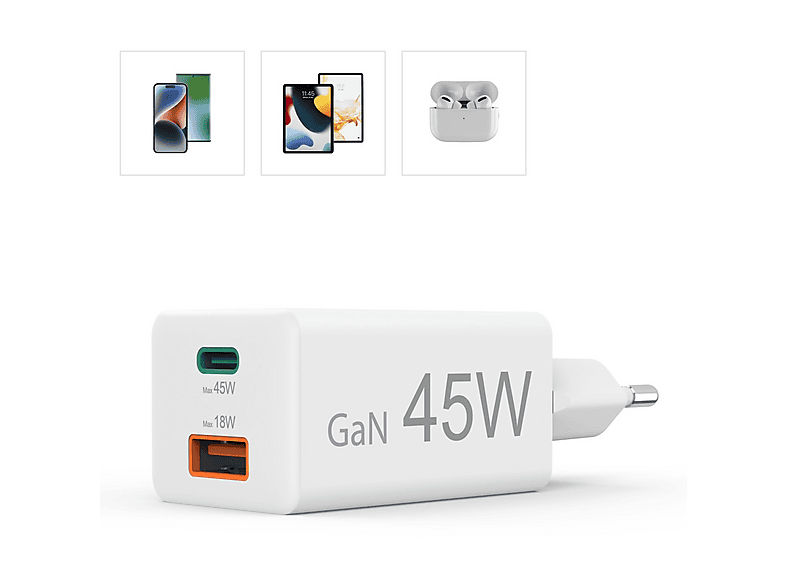 HAMA USB-C Mini-Ladegerät Universal, Weiß