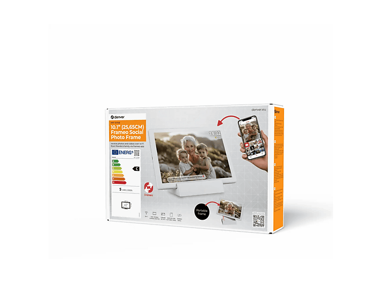Denver PFF-1070W digitaler Fotorahmen, 10.1 Zoll, 16 GB, Wi-Fi, Weiß — Foto 5 von 5