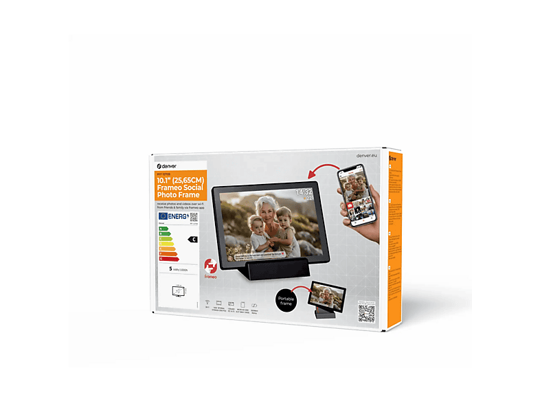 Denver PFF-1070B digitaler Fotorahmen, 10.1 Zoll, 16 GB, Wi-Fi, Schwarz — Foto 5 von 5
