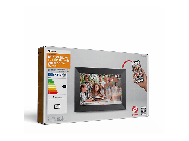 Denver PFF-1063BMK2 Smart Fotorahmen, 10.1 Zoll,16 GB, Wi-Fi, Schwarz; Digitaler Fotorahmen — Foto 4 von 4