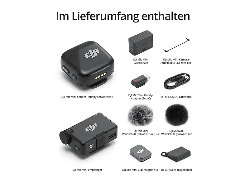 Thumbnail - DJI MIC Mini Combo (2 TX+1RX + Charging Case) Drahtloses Mikrofon Set