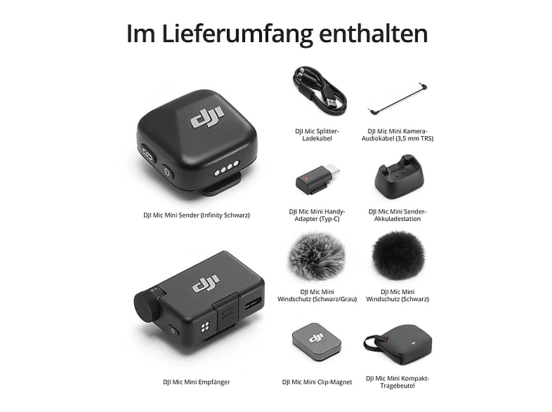 Thumbnail - DJI MIC Mini (1TX + 1RX) Drahtloses Mikrofon Set