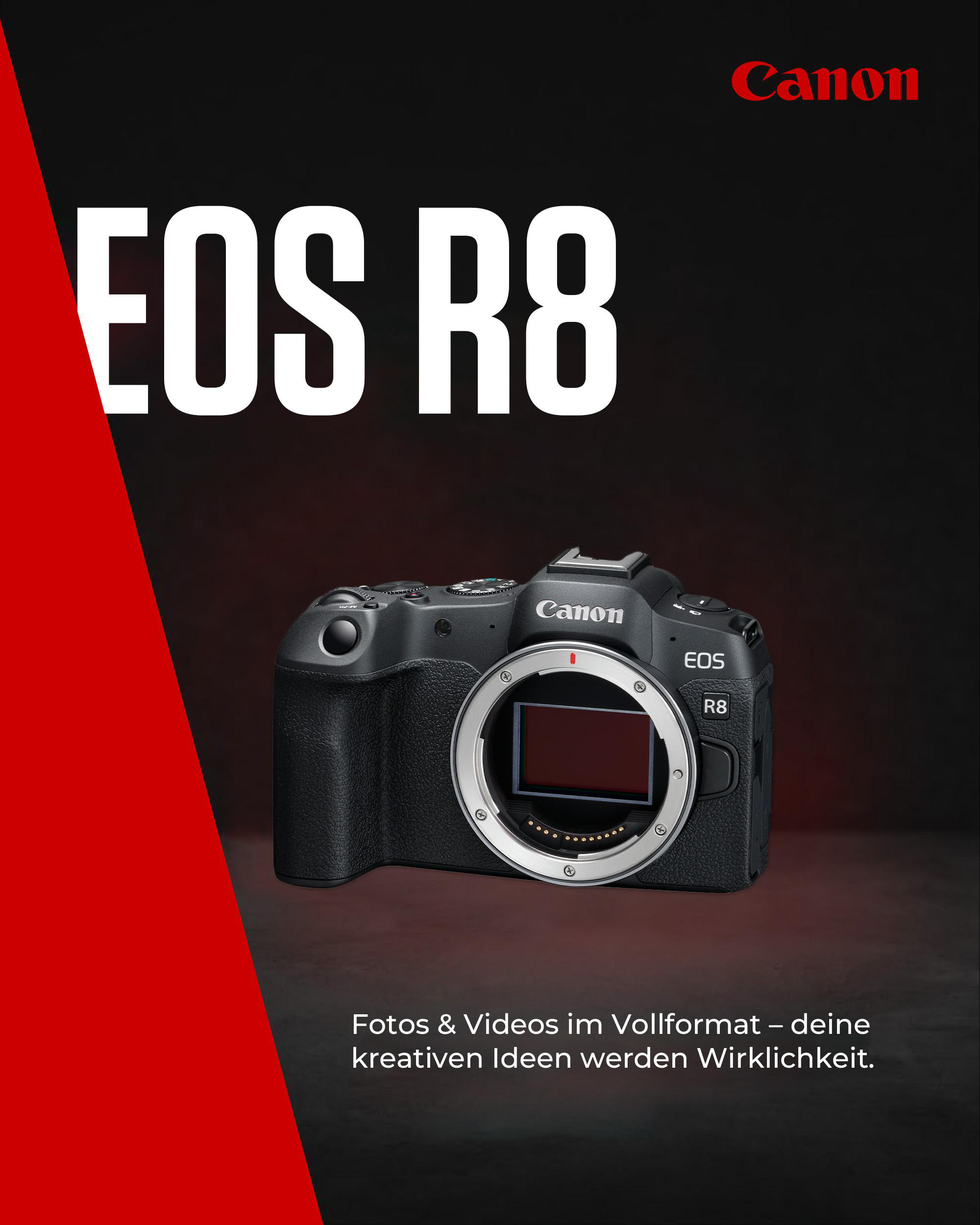 CANON EOS R8 Body Spiegellose Systemkameras, 7,5 cm Display, WLAN