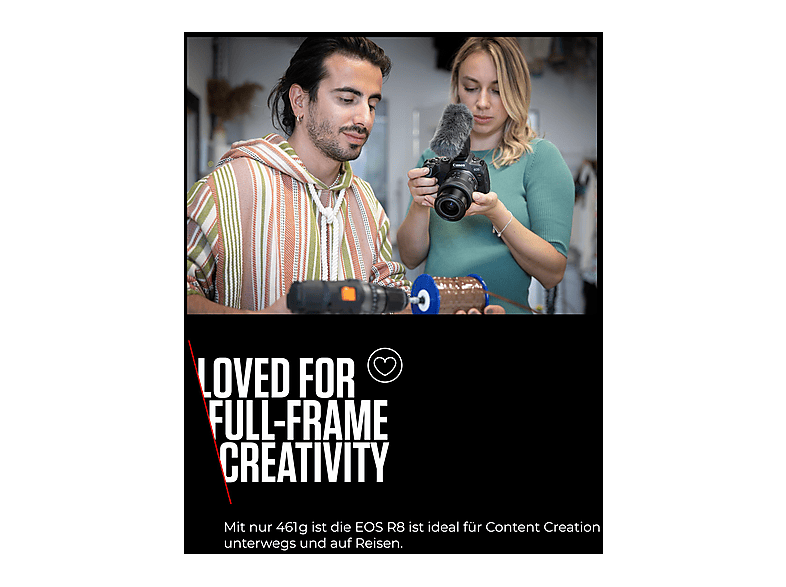 Thumbnail - CANON EOS R8 Kit Spiegellose Systemkameras mit Objektiv 24-50 mm, 7,5 cm Display, WLAN