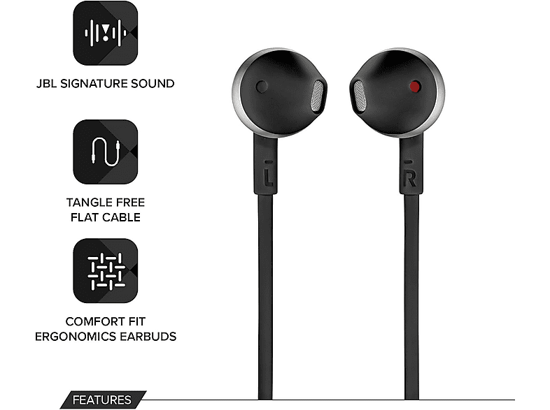 JBL Tune 205, Schwarz; Kopfhörer — Foto 4 von 5