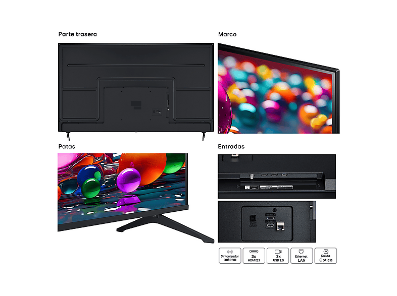 TV LED 75" - LG 75UA75006LA, UHD 4K, Procesador Inteligente α7 AI Processor 4K Gen8, Smart TV, DVB-T2 (H.265), Charcoal Black – imagen 2
