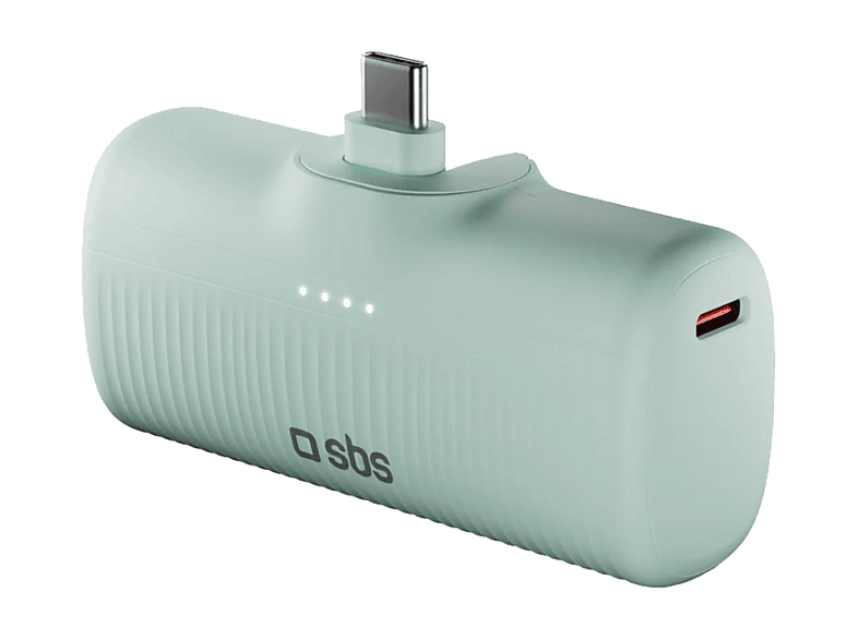 Powerbank SBS 5000 mAh Eco 10W USB-C TEBB5000PLUGLBGRS Jasnozielony