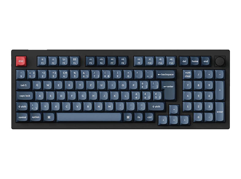 KEYCHRON V5 Max QMK Brown Switch (CH) Wireless, Gaming-Tastatur, Mechanisch, 2,4 GHz/Bluetooth 5.1/Kabelgebunden, Schwarz