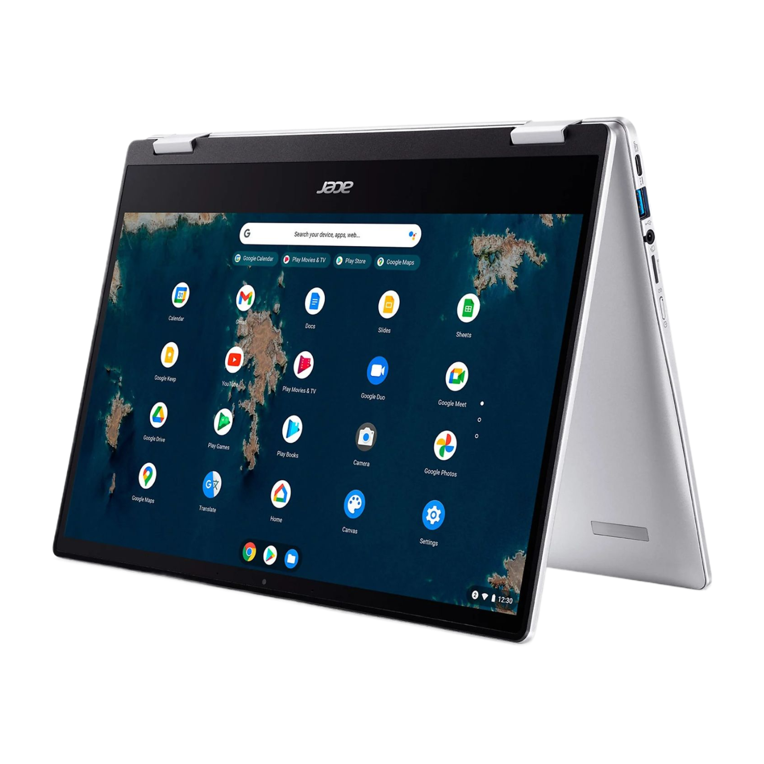 Repose-main Et Clavier Acer Original Pour Chromebook CB314-1H/1HT - Français AZERTY Argent - Neuf