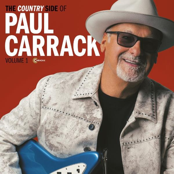 Albumcover von Paul Carrack. Er trägt Hut, Sonnenbrille und Jacke und hält eine blaue Gitarre. Roter Hintergrund mit Text.