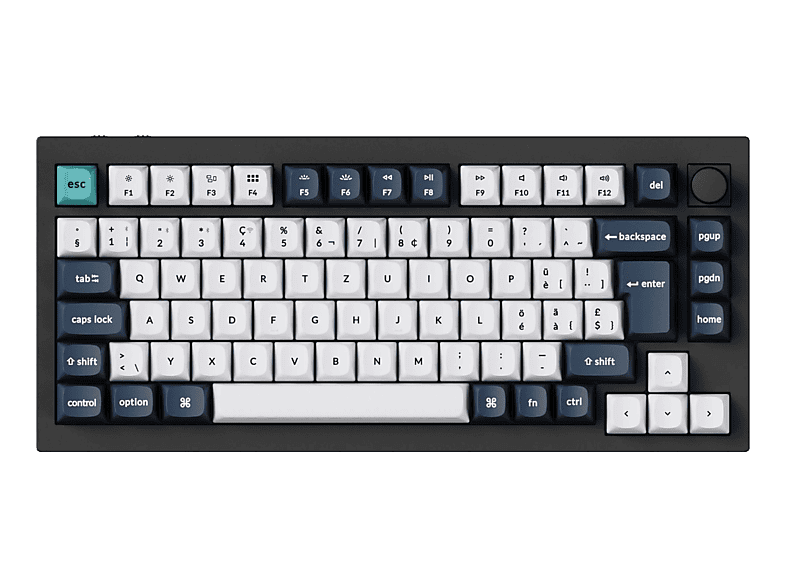 KEYCHRON Q1 Max QMK/VIA Red Switch (CH) Wireless, Gaming-Tastatur, Mechanisch, 2,4 GHz/Bluetooth 5.1/Kabelgebunden, Schwarz