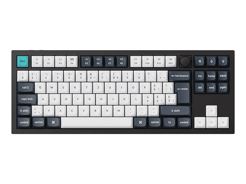 KEYCHRON Q3 Max QMK/VIA Brown Switch (CH) Wireless, Gaming-Tastatur, Mechanisch, 2,4 GHz/Bluetooth 5.1/Kabelgebunden, Schwarz