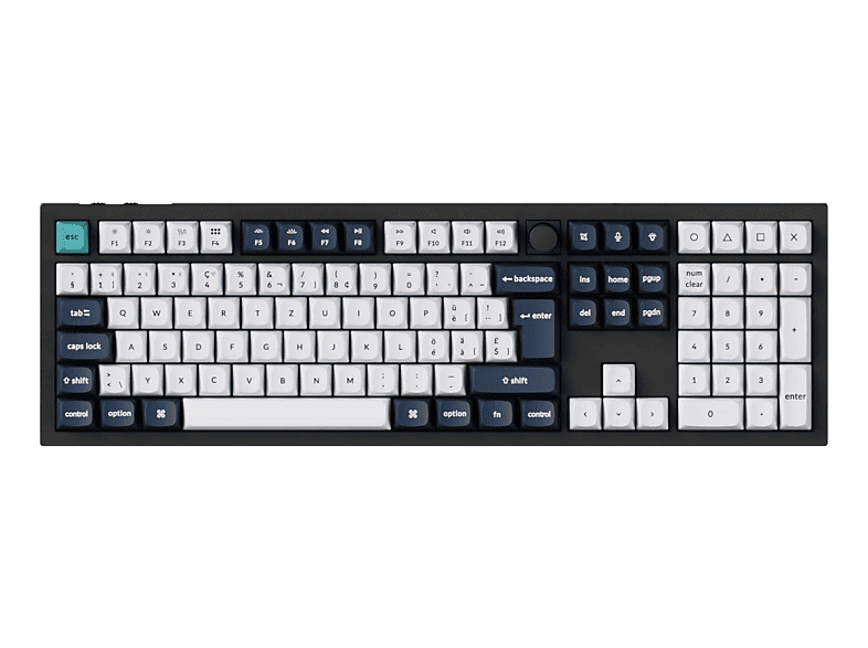 KEYCHRON Q6 Max QMK/VIA Brown Switch (CH) Wireless, Gaming-Tastatur, Mechanisch, 2,4 GHz/Bluetooth 5.1/Kabelgebunden, Schwarz