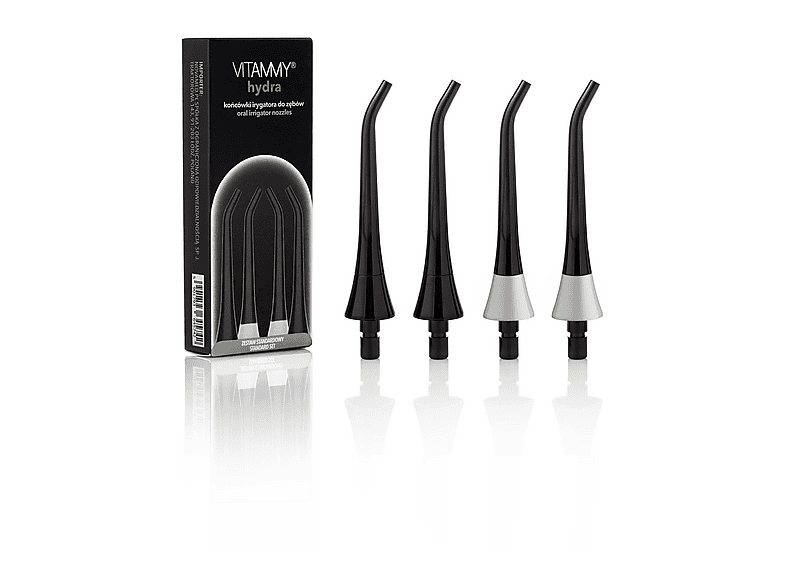 Oryginalna końcówka do irygatora VITAMMY Hydra Czarny (4 szt.) (Dokładne czyszczenie) – zdjęcie 2