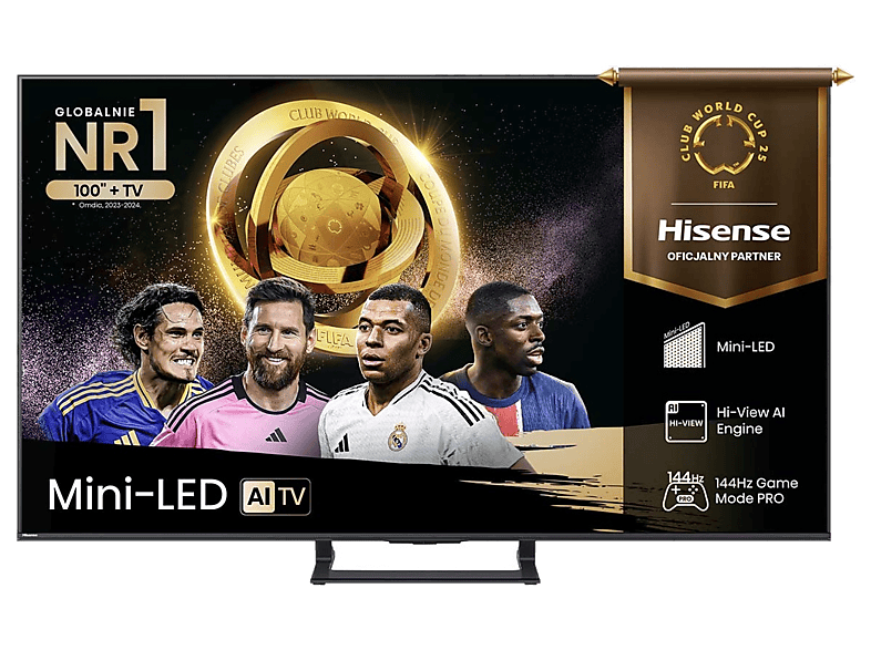 Telewizor ULED Mini-LED HISENSE 50E8Q 50" 4K 144Hz VIDAA Quantum Dot Colour Czarny