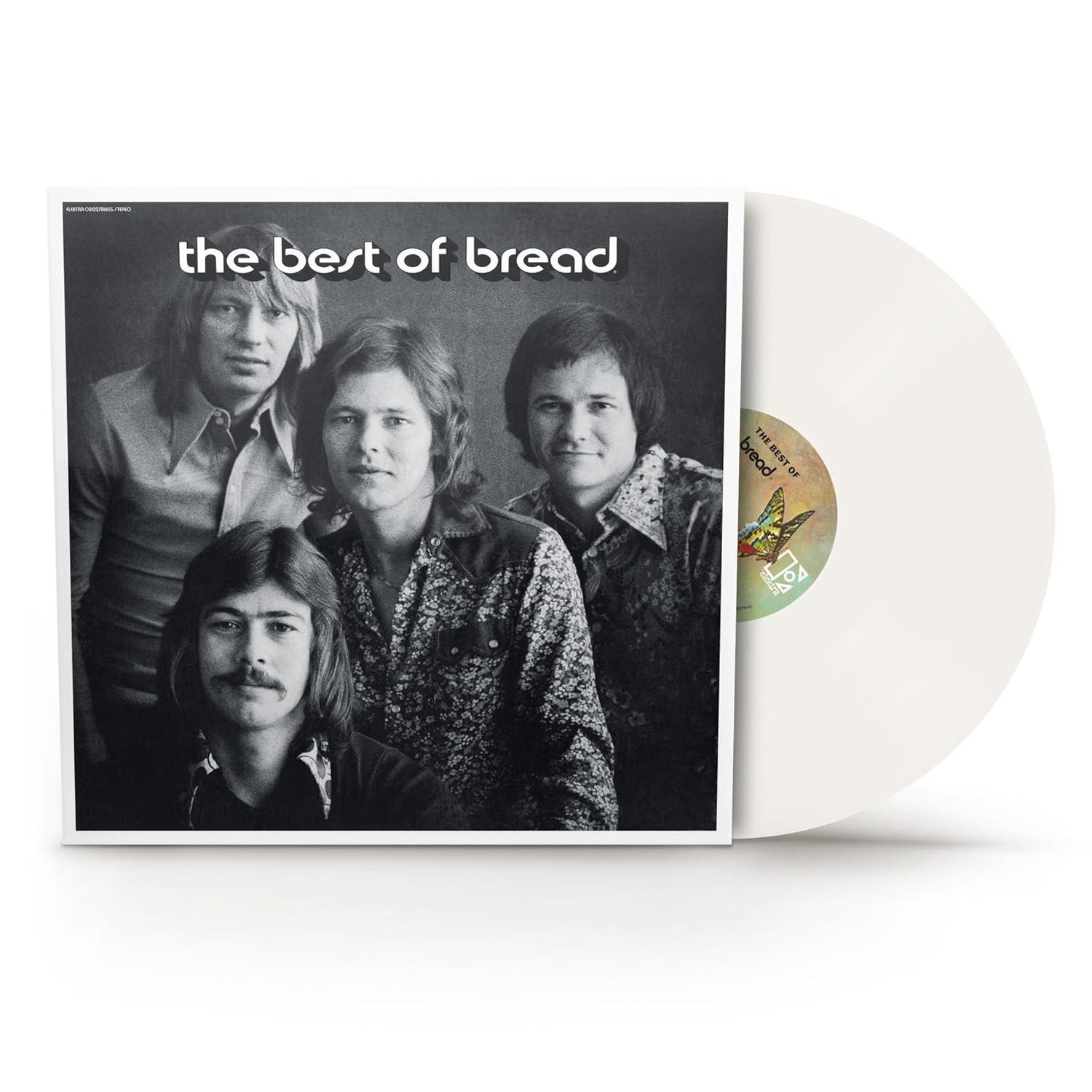 Albumcover von "The Best of Bread" mit vier Männern in Schwarzweiß und einer weißen Schallplatte.