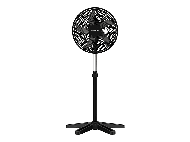 REACONDICIONADO Seminuevo Muy bueno Ventilador de pie - Rowenta Turbo Essencial VU3110, 55W, 3 vel., Altura regulable, Silencioso, 6 aspas, Negro