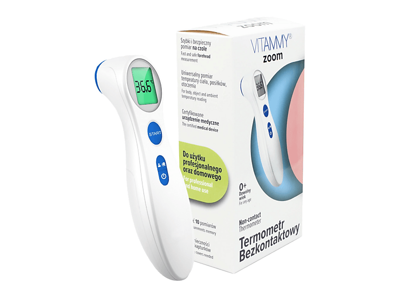 Termometr bezdotykowy VITAMMY Zoom Biały-Zdjęcie-0