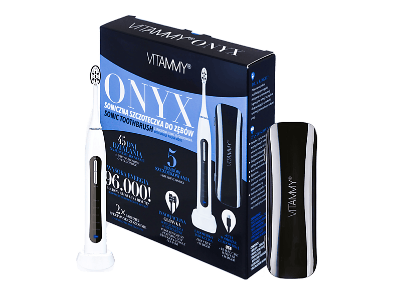 Szczoteczka soniczna VITAMMY Onyx Biało-czarny